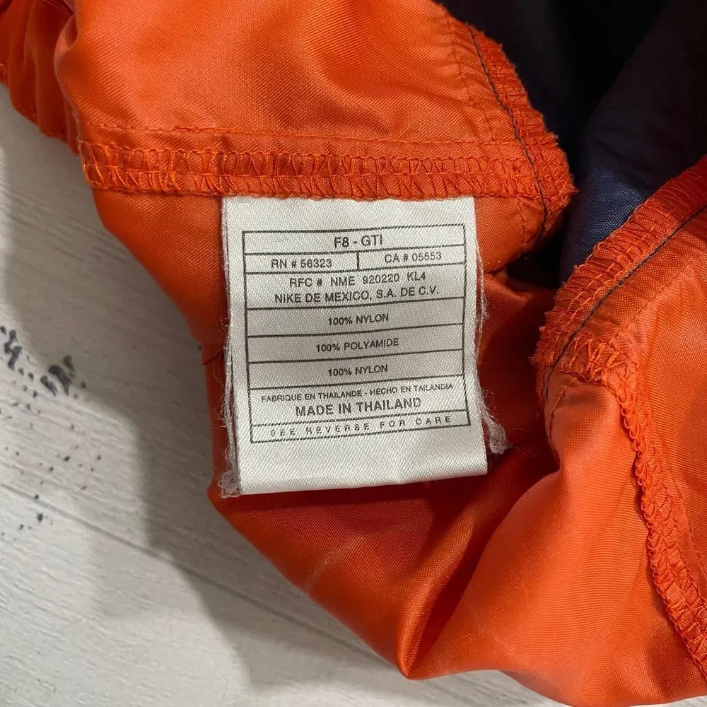 Vintage 90's Nike orange‎ navy Pullover Windbreaker Youth XL